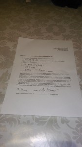 Photo of Release Form