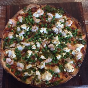 Who doesn't love pizza?? I love the stuff at Pizza Religion, like this pea and prawn pizza