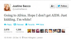 Justine Sacco - Tweet