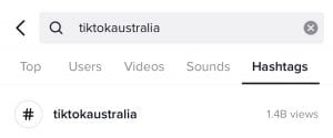 TikTok Australia Hashtag 1.4B views